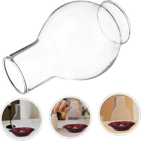 DECHOUS Transparent Glass Candle Holder Sleeve Open Ended Decorative Candle Tube Shade for Home Decor Weddings and Creative DIY Projects in Saudi Arabia