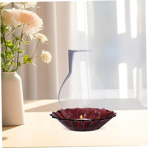 DECHOUS Transparent Glass Candle Holder Sleeve Open Ended Decorative Candle Tube Shade for Home Decor Weddings and Creative DIY Projects in Saudi Arabia