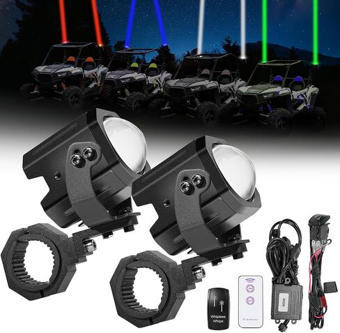 Upgrade 70mm Whipless LED Whip Lights with Mounts Fit 1.5''-2'' Roll Cage, 4 Color Alien Lights with Switch & Remote Compatible with Polaris RZR Can-Am Maverick X3 in Saudi Arabia