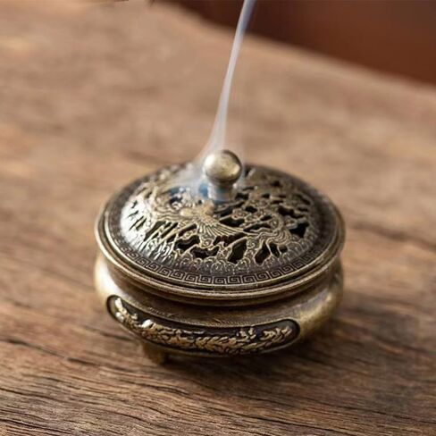 حامل البخور على شكل Dragon and Phoenix Clover-فريدة من نوعها من سبيكة الزنك في عيد الميلاد وعيد الهالوين وديكور المنزل الجديد in Saudi Arabia