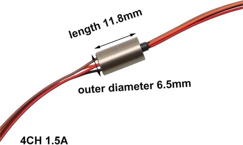 1pcs mini slipring dia. 6/6.5/7.5mm 2/4/8/12ch 1a 2a rc uav gimbal مرساة الأسماك حلقة زلة دوارة (dia.6.5mm 2ch 1.5a) in Saudi Arabia