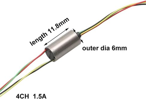 1pcs mini slipring dia. 6/6.5/7.5mm 2/4/8/12ch 1a 2a rc uav gimbal مرساة الأسماك حلقة زلة دوارة (dia.6.5mm 2ch 1.5a) in Saudi Arabia