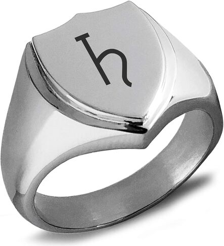 Stainless Steel Solar System Planetary Saturn Shield Biker Style Polished Ring in Kuwait