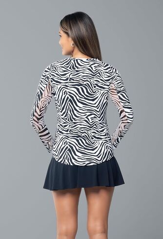 IBKUL Athleisure Wear Sun Protective UPF 50+ Icefil Cooling Cecilia Print Long Sleeve Crew Neck - 12932 in Saudi Arabia