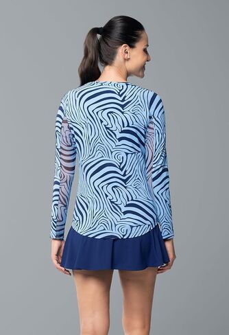IBKUL Athleisure Wear Sun Protective UPF 50+ Icefil Cooling Cecilia Print Long Sleeve Crew Neck - 12932 in Saudi Arabia