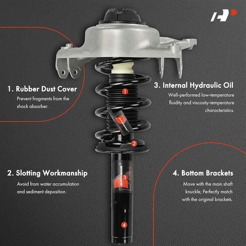 A-Premium Front Pair (2) Complete Strut & Coil Spring Assembly Compatible with Audi Q5 2011-2017, 2.0L Turbocharged Only, Driver and Passenger Side, Replace# 18-920534 in Saudi Arabia