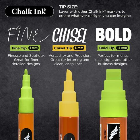 Chalk Ink 6mm Commercial Wet Wipe Markers, 4-Pack, White (6mmComm4WW) in Saudi Arabia
