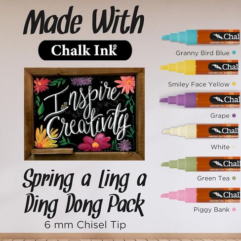 Chalk Ink 6mm Commercial Wet Wipe Markers, 4-Pack, White (6mmComm4WW) in Saudi Arabia