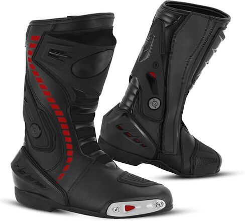 Men’s Waterproof Motorcycle Racing Boots – Leather Motorbike Shoes with Ankle Protection & Non-Slip Sole for Motocross in Kuwait