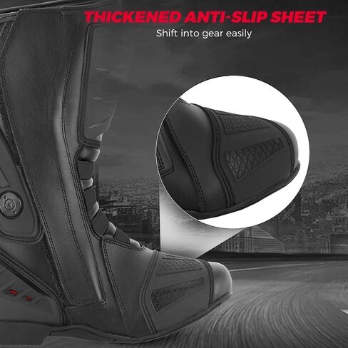 Men’s Waterproof Motorcycle Racing Boots – Leather Motorbike Shoes with Ankle Protection & Non-Slip Sole for Motocross in Kuwait