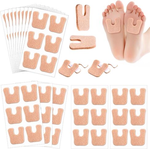 96Pcs Callus Pads for Feet, Soft Felt Callus Cushions Bottom, Horseshoe Pads for Heel, U Shape Metatarsal Pad Pain Relief, Adhesive Corn Pad Keeps Protecting Calluses for Women Men in Saudi Arabia