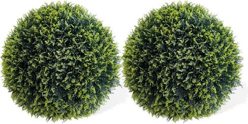 Topiary Ball 2 PCS ، Cedar Topiary Balls Calls Garden Certies كرات زخرفية لحديقة الفناء في الهواء الطلق والداخلية ، زفاف الزفاف ، 21.5 بوصة in Kuwait
