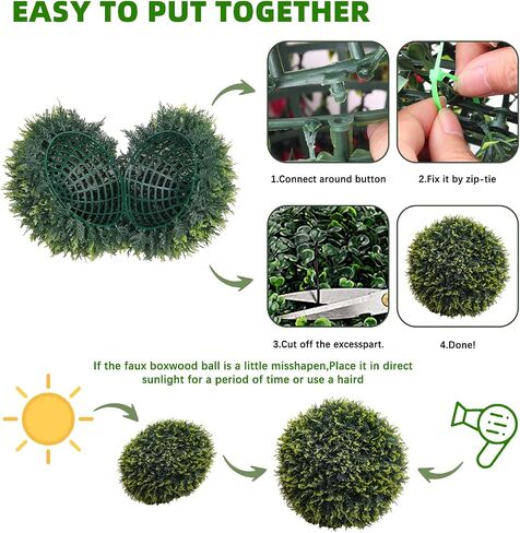 Topiary Ball 2 PCS ، Cedar Topiary Balls Calls Garden Certies كرات زخرفية لحديقة الفناء في الهواء الطلق والداخلية ، زفاف الزفاف ، 21.5 بوصة in Kuwait