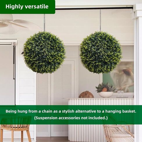 Topiary Ball 2 PCS ، Cedar Topiary Balls Calls Garden Certies كرات زخرفية لحديقة الفناء في الهواء الطلق والداخلية ، زفاف الزفاف ، 21.5 بوصة in Kuwait