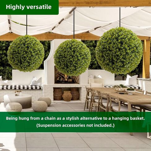 Topiary Ball 2 PCS ، Cedar Topiary Balls Calls Garden Certies كرات زخرفية لحديقة الفناء في الهواء الطلق والداخلية ، زفاف الزفاف ، 21.5 بوصة in Kuwait