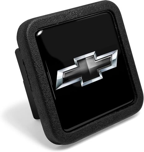for Chevrolet Black Logo Black Rubber Heavy-Duty 2" Trailer Tow Hitch Receiver Cover for Class 3 and Class 4 in Saudi Arabia