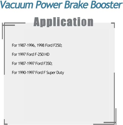 54-74400 Power Brake Booster Compatible with Ford F250 1987-1996 F250 HD 1997 F350 1987-1997 F-Super Duty 1990-1997 5.8L 5.8L V8 4.9L L6 F3TZ2005A in Saudi Arabia