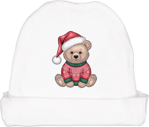 inktastic Christmas Holiday Cute Bear Baby Beanie Hat in Saudi Arabia