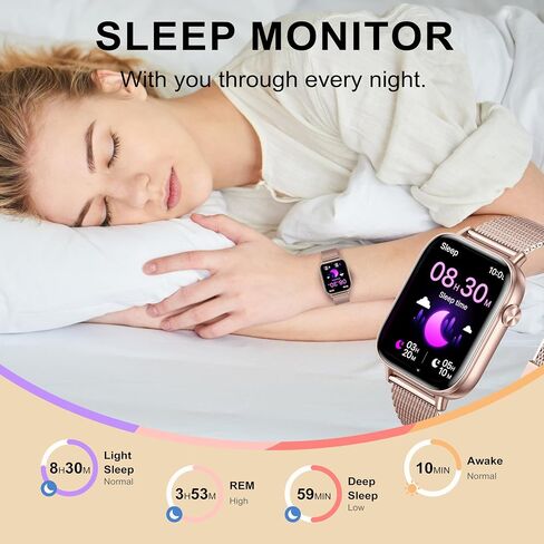 ساعة ذكية للنساء، ساعة ذكية عالية الدقة مقاس 1.85 بوصة لأجهزة Android وiPhone مع 100 وضع رياضي، ساعة لياقة بدنية مع مكالمة بلوتوث (الإجابة/الإجراء)، جهاز تتبع اللياقة البدنية ومراقبة معدل ضربات القلب والنوم، ساعة نسائية مقاومة للماء in Saudi Arabia