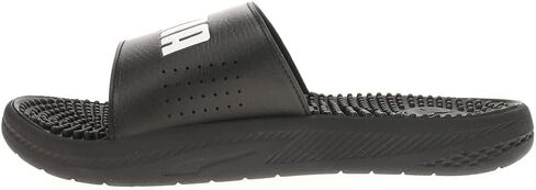 PUMA Men's Softride Massage Slide Sandals, Black-White, 8 in Saudi Arabia
