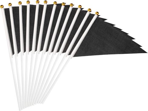 Patikil 8x3 Inch Flags Mini Minnant ، 12pcs صغيرًا صغيرًا باليد ، علم صلب فارغ على عصا من أجل Graffiti عيد ميلاد كرنفال الرياضة ، Orange in Saudi Arabia