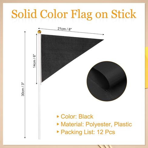 Patikil 8x3 Inch Flags Mini Minnant ، 12pcs صغيرًا صغيرًا باليد ، علم صلب فارغ على عصا من أجل Graffiti عيد ميلاد كرنفال الرياضة ، Orange in Saudi Arabia