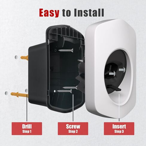 Tesla Charger Holder ، Car Tesla Charging Cable Organizer | قفص الاتهام الفوهة | جدار جدار | مسامير | NACS | أبيض | حامل المركبات الكهربائية وملحقات Wallbox لأصحاب Tesla in Kuwait
