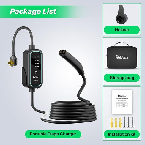 40A Tesla Level 2 NACS Connector EV Charger 9.6kW محطات شحن السيارات الكهربائية السريعة للمنزل مع 240 فولت NEMA 14-50 ، كابل 25 قدمًا ، حقيبة سفر ، منفذ لاسلكي in Kuwait