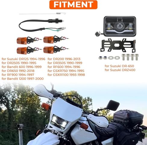 مجموعة المصابيح الأمامية LED Motoparty لسوزوكي DR-650 مع ضوء إشارة الدوران الأمامي والخلفي in Kuwait