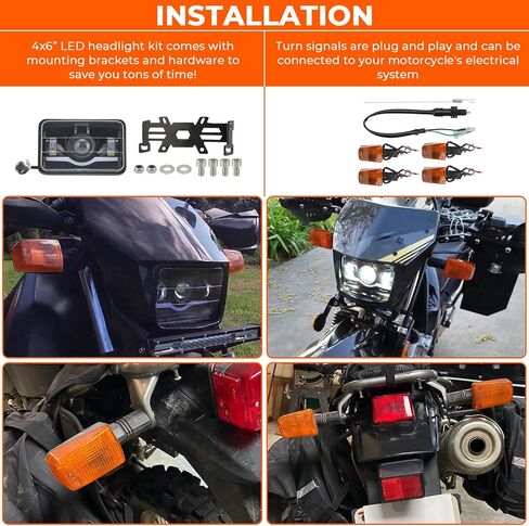 مجموعة المصابيح الأمامية LED Motoparty لسوزوكي DR-650 مع ضوء إشارة الدوران الأمامي والخلفي in Kuwait