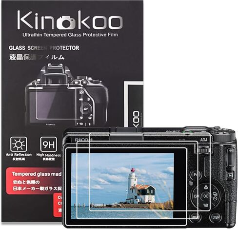 kinokoo Tempered Glass Film for Ricoh GR/GR2 Crystal Clear Film Ricoh GR GR2 Screen Protector Bubble-free/Anti-scratch(2 pack) in Kuwait