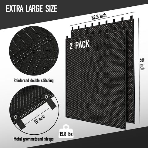 Large Sound Dampening Blanket,96" x 80" Sound Absorbing Studio Blanket,Noise Cancelling Studio Acoustic Blanket Curtain/Light Blocker/Moving Blanket in Saudi Arabia