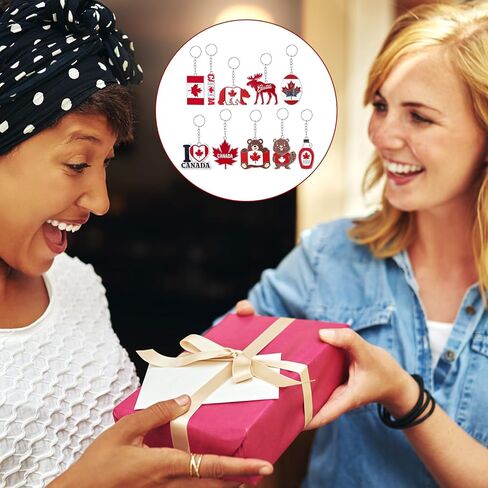 20 Pcs Canada Keychain Rings National Canada Day Keychains Gift Canadian Souvenir Flag Maple Leaf Decorations Keyring Purse Handbag Backpack Bag Decorations for Canadian Gifts Decoration in Kuwait