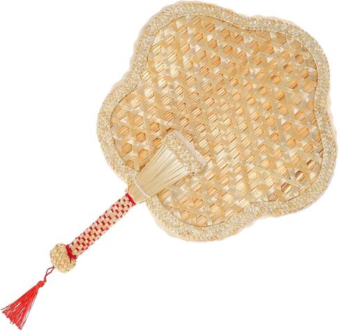 Handmade Straw Vintage Fan Hand Woven Portable Handheld Fan for Travel Home Wedding Random Style in Saudi Arabia