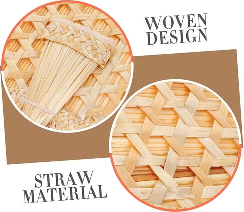 Handmade Straw Vintage Fan Hand Woven Portable Handheld Fan for Travel Home Wedding Random Style in Saudi Arabia