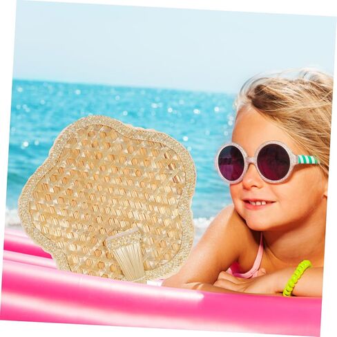 Handmade Straw Vintage Fan Hand Woven Portable Handheld Fan for Travel Home Wedding Random Style in Saudi Arabia