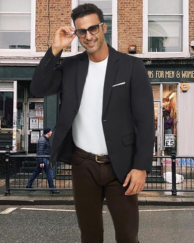 WULFUL Mens Casual Blazer Suit Jackets Slim Fit Two Button Sport Coats Lightweight Business Jacket in Saudi Arabia