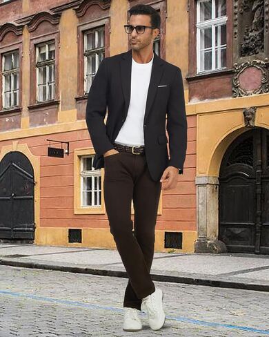 WULFUL Mens Casual Blazer Suit Jackets Slim Fit Two Button Sport Coats Lightweight Business Jacket in Saudi Arabia