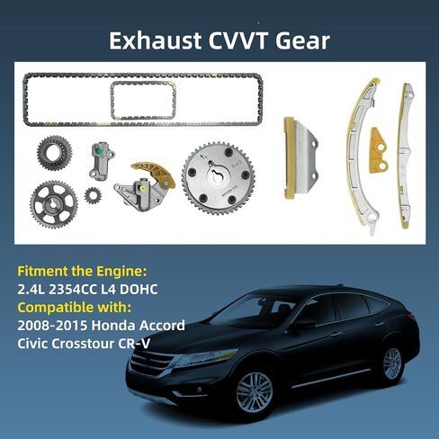 Engine Timing Chain Kit with Tensioner Camshaft Adjuster for 2008-2015 Honda Accord CR-V Civic Crosstour Acura ILX TSX 2.4 L 2354CC L4 DOHC # 14530-RAA-A01 14510-R40-A01 in Saudi Arabia
