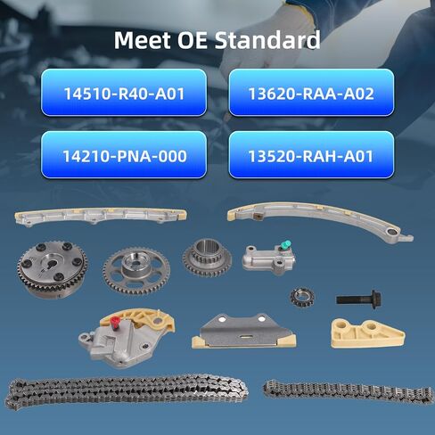 Engine Timing Chain Kit with Tensioner Camshaft Adjuster for 2008-2015 Honda Accord CR-V Civic Crosstour Acura ILX TSX 2.4 L 2354CC L4 DOHC # 14530-RAA-A01 14510-R40-A01 in Saudi Arabia
