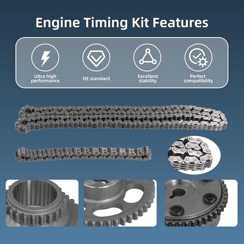 Engine Timing Chain Kit with Tensioner Camshaft Adjuster for 2008-2015 Honda Accord CR-V Civic Crosstour Acura ILX TSX 2.4 L 2354CC L4 DOHC # 14530-RAA-A01 14510-R40-A01 in Saudi Arabia