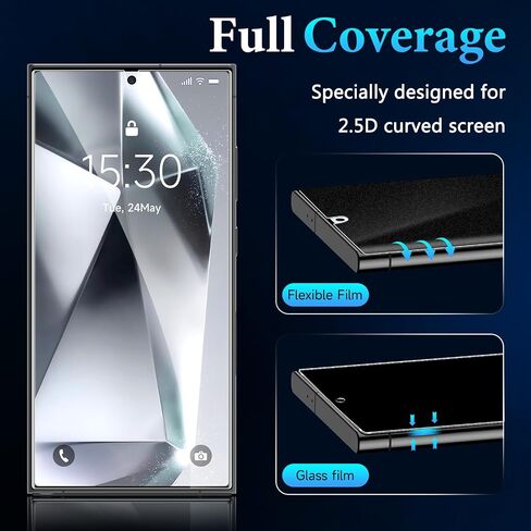 LYWHL 2 Pack for Samsung Galaxy S24 Ultra Privacy Screen Protector, Matte Gradient Colorful Anti-Blue Light Anti-Spy Full Adhesive Flexible Film, Compatible Fingerprint Sensitive Touch Bubble Free in Kuwait