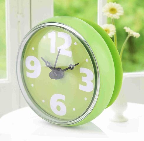 2PCS Suction Cup Wall Clock, Bathroom Clock,Shower Wall Clock, Waterproof Shower Clock with Suction Cup Wall Clock Battery Operated Waterproof Bathroom Shower Clock for Bathroom (Green) in Kuwait