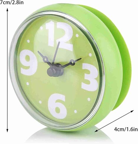 2PCS Suction Cup Wall Clock, Bathroom Clock,Shower Wall Clock, Waterproof Shower Clock with Suction Cup Wall Clock Battery Operated Waterproof Bathroom Shower Clock for Bathroom (Green) in Kuwait