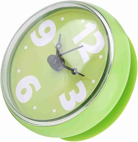 2PCS Suction Cup Wall Clock, Bathroom Clock,Shower Wall Clock, Waterproof Shower Clock with Suction Cup Wall Clock Battery Operated Waterproof Bathroom Shower Clock for Bathroom (Green) in Kuwait