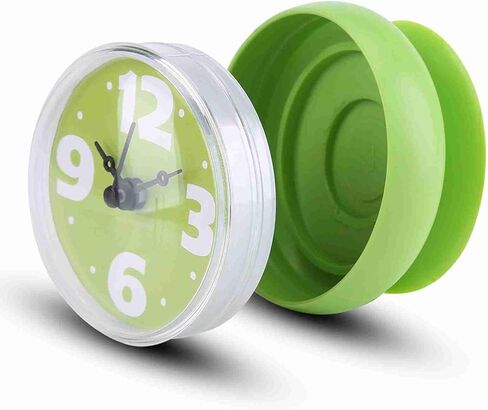 2PCS Suction Cup Wall Clock, Bathroom Clock,Shower Wall Clock, Waterproof Shower Clock with Suction Cup Wall Clock Battery Operated Waterproof Bathroom Shower Clock for Bathroom (Green) in Kuwait