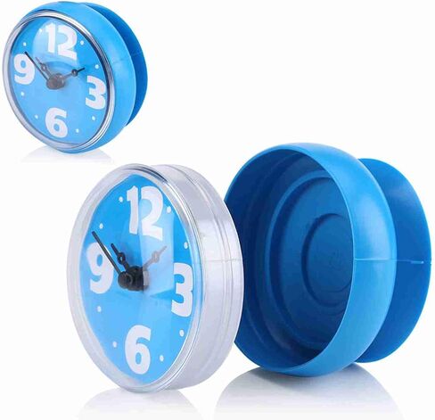 2PCS Suction Cup Wall Clock, Bathroom Clock,Shower Wall Clock, Waterproof Shower Clock with Suction Cup Wall Clock Battery Operated Waterproof Bathroom Shower Clock for Bathroom (Green) in Saudi Arabia
