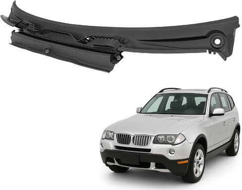 Windshield Wiper Cowl Panel Compatible with 2004-2008 BMW X3, Air Inlet Window Cover Cowl Top Panel 58759FQ Black Plastic PP in Saudi Arabia