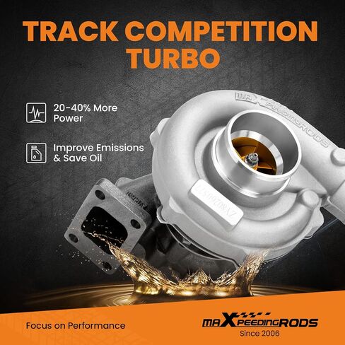 maXpeedingrods T3 T4 T04E Turbo Turbocharger with Gaskets for 4/6 Cylinder 1.5L 2.5L Engine, for Honda Civic 1990-2015 CRX 1988-1991, for BMW 318i 1993-1999, Basic VL Series in Saudi Arabia
