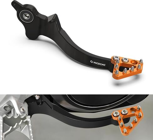 NICECNC Black and Orange CNC Motorcycle Brake Lever Brake Pedal Compatible with Husqvarna 701 Enduro/701 Supermoto 2016-2019, 690 Enduro R/690 SMC R 2011-2018, 7075 Aluminum, Anodized in Saudi Arabia